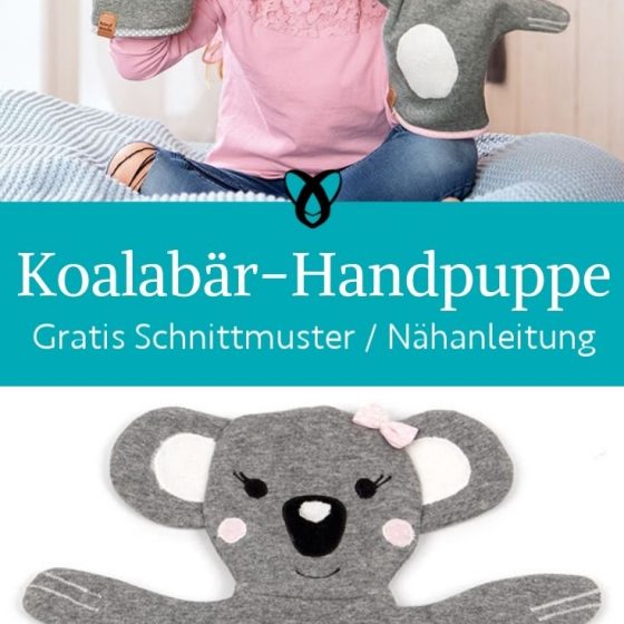 koala koalabaer handpuppe spielzeug kinder puppe rollenspiele kuscheltier kostenlose schnittmuster gratis naehanleitung