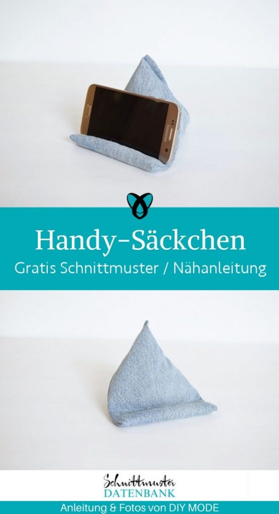 handy saeckchen aufsteller halterung handykissen kostenlose schnittmuster gratis naehanleitung smartphone