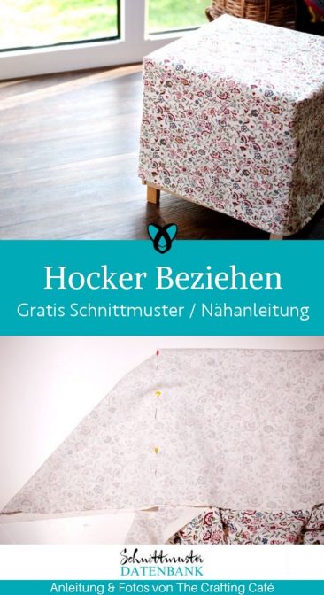 Hocker beziehen Husse naehen Stoffhusse ueberzug moebel couch sofa kostenlose schnittmuster gratis naehanleitung