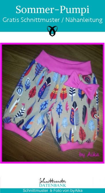 Sommer Pumpi Pumphose Sommerhose naehen fuer kinder baby babies jerseyhose kurze pumphose kostenlose schnittmuster gratis naehanleitung