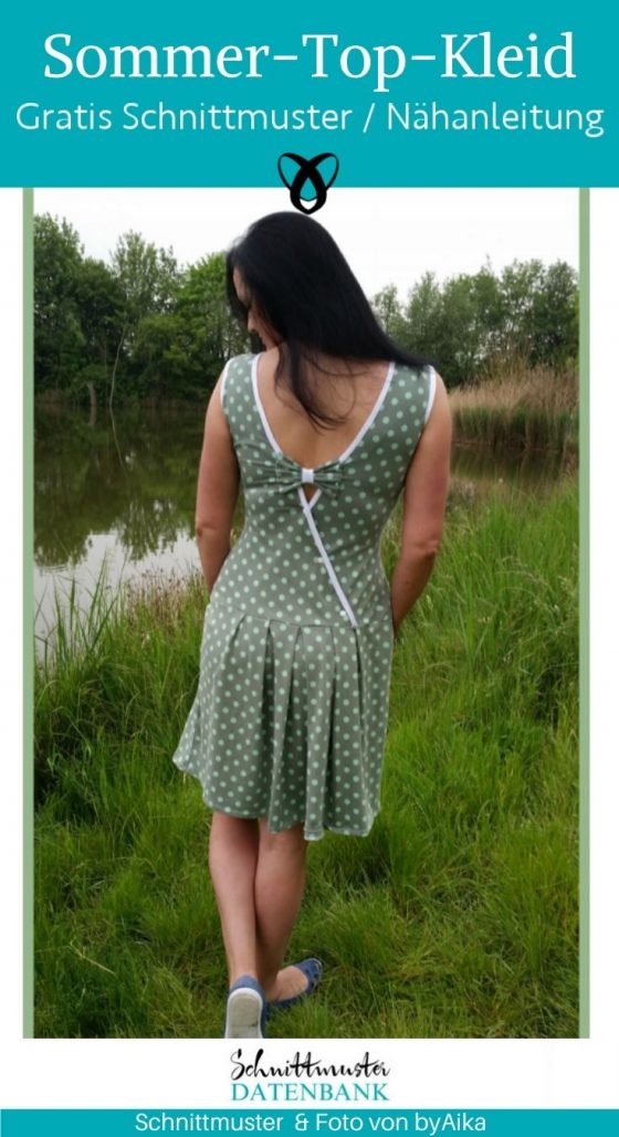 Sommer-Top-Kleid damenkleid raffinierter ruecken naehen fuer damen kleid kostenlose schnittmuster gratis naehanleitung