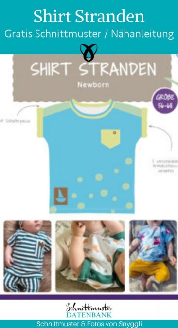 Shirt Stranden Newborn shirt naehen fuer babies baby sommerbaby erstausstattung T-Shirt kostenlose schnittmuster gratis naehanleitung