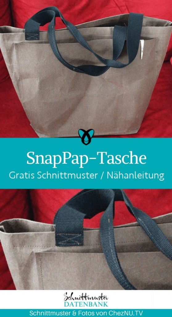SnapPap Tasche Einkaufstasche shopper shopping bag kostenlose schnittmuster gratis naehanleitung