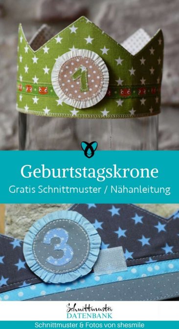 Geburtstagskrone aus stoff kindergeburtstag zahlenkrone kostenlose schnittmuster gratis naehanleitung