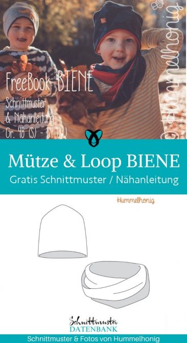 muetze loop biene freebook accessoires kinder herbst winter warme kleidung selber naehen kostenlose schnittmuster gratis naehanleitung