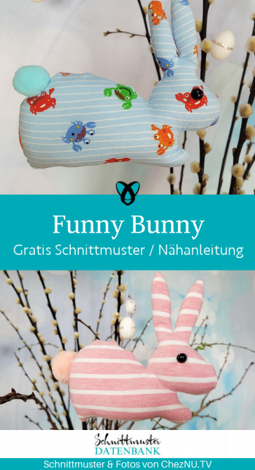 funny bunny osterhase osterdeko hase stoffhase kostenlose schnittmuster gratis naehanleitung