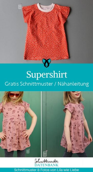 supershirt kindershirt t-shirt kinder kleid tunika shirt kostenlose schnittmuster gratis naehanleitung