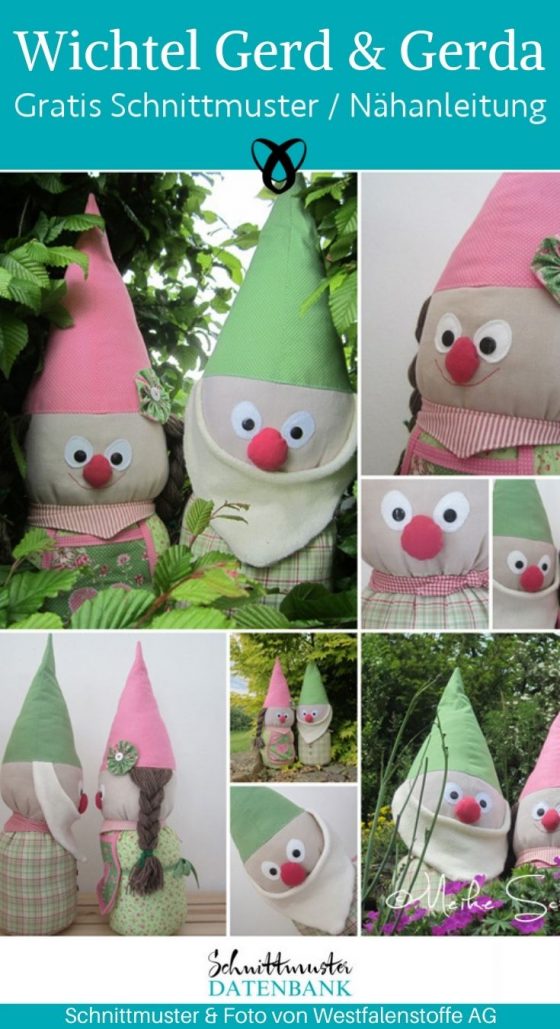 wichtel gerd gerade naehen garten dekoration fuer zuhause zwerg aus stoff kostenlose schnittmuster gratis naehanleitung