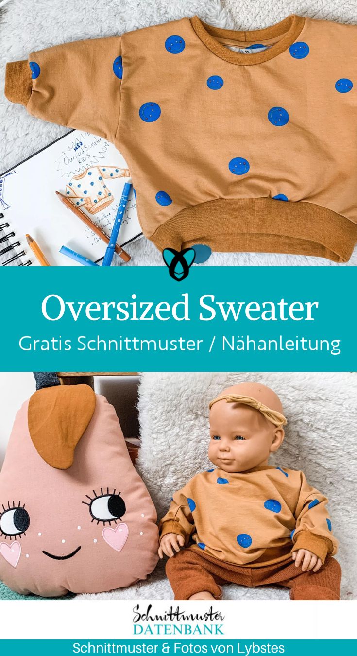 oversized sweater baby pullover geschenke zur geburt erstausstattung bequemer pullover babykleidung kostenlose schnittmuster gratis naehanleitung