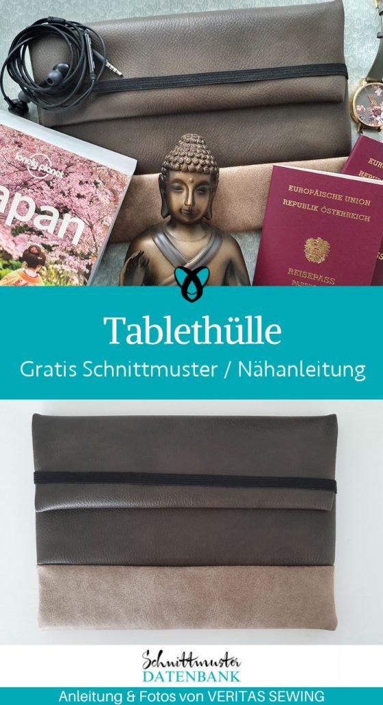 tablethuelle tablet tolino kindle ebookreader etui clutch tasche case laptop handy smartphone kostenlose schnittmuster gratis naehanleitung