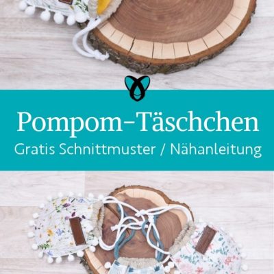 pompom taeschchen kleine tasche kindertasche etui kostenlose schnittmuster gratis naehanleitung