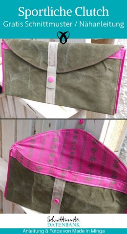 sportliche clutch snap pap gefuettert handtasche damen abend kostenlose schnittmuster gratis naehanleitung