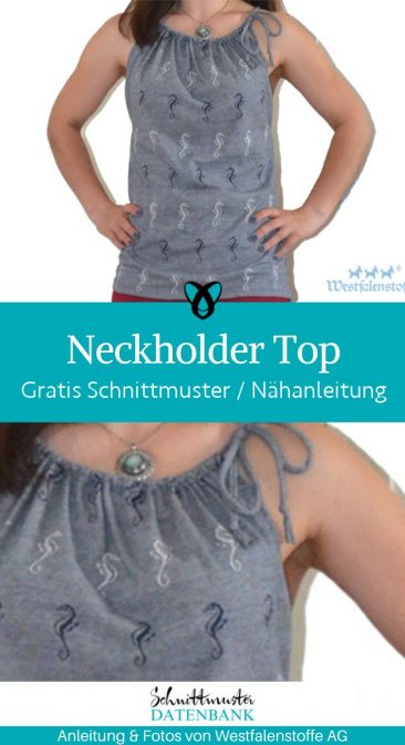 Neckholder Top Oberteil sommer kind kinder frauen damen sommerkleidung kostenlose schnittmuster gratis naehanleitung