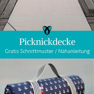 picknickdecke mit tragegurt maritim ausflug picknicken freibad baden baggersee naehen unterwegs praktisches sommer kostenlose schnittmuster gratis naehanleitung