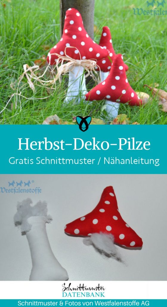 Herbst Deko Pilze fliegenpilz zuhause naehen dekoration jahreszeiten kostenlose schnittmuster gratis naehanleitung