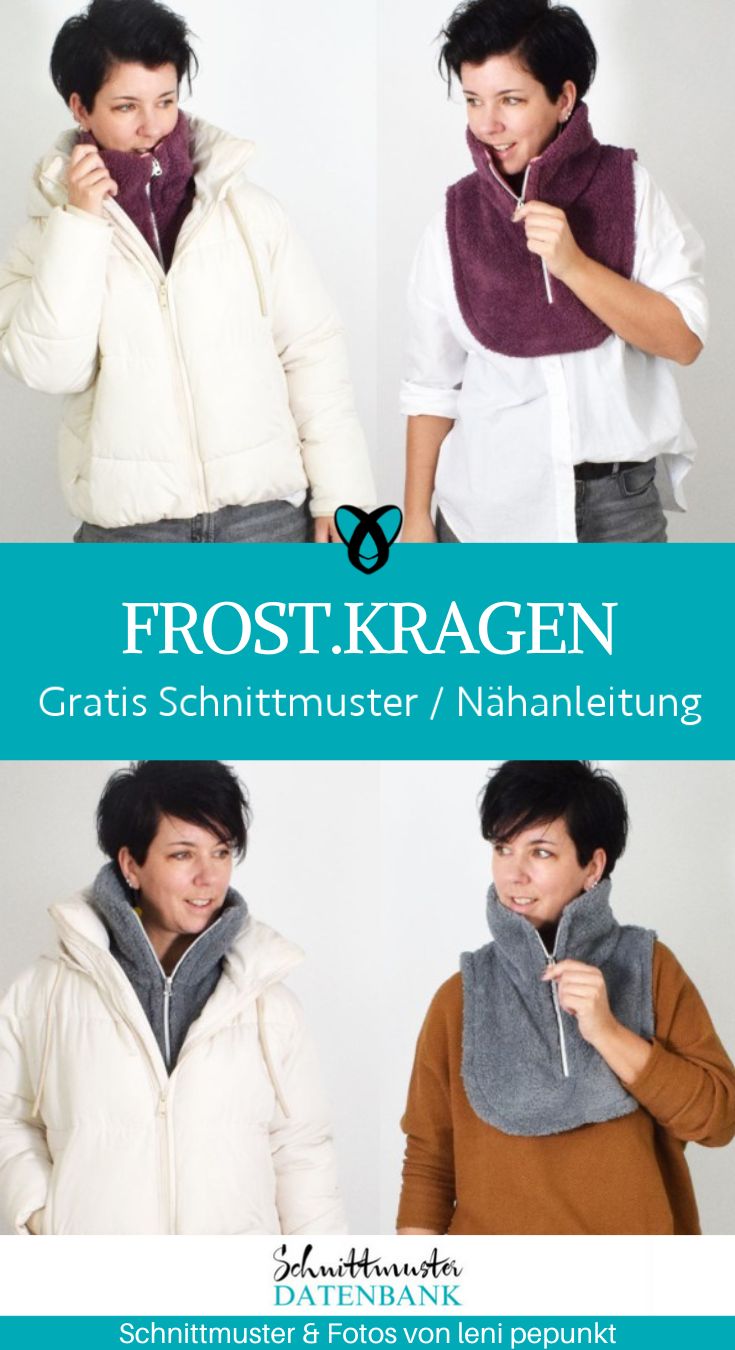 frostkragen krageneinsatz schal schalersatz winter kostenlose schnittmuster gratis naehanleitung