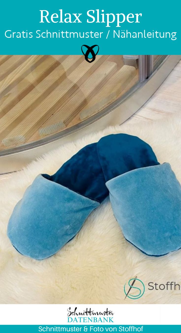 relax slipper hausschuhe pantoffeln kostenlose schnittmuster gratis naehanleitung