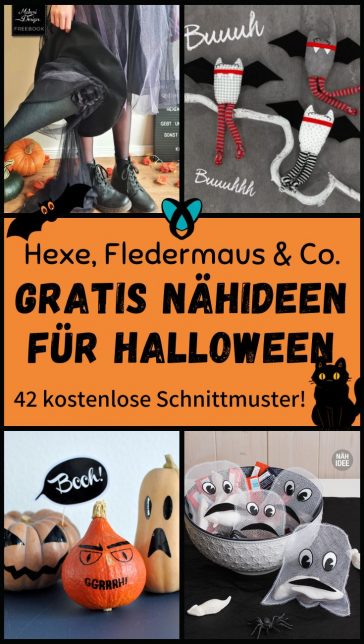 Halloween verkleidung kostuem tasche suesses saures halloween dekoration monster hexe fledermaus gespenst kostenlose schnittmuster gratis naehanleitung