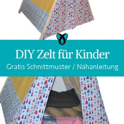 DIY zelt fuer kinder spielzelt tipi kinderzimmer kostenlose schnittmuster gratis naehanleitung