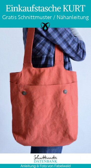 Einkaufstasche KURT shopper shopping bag handtasche tasche accessoires kostenlose schnittmuster gratis naehanleitung