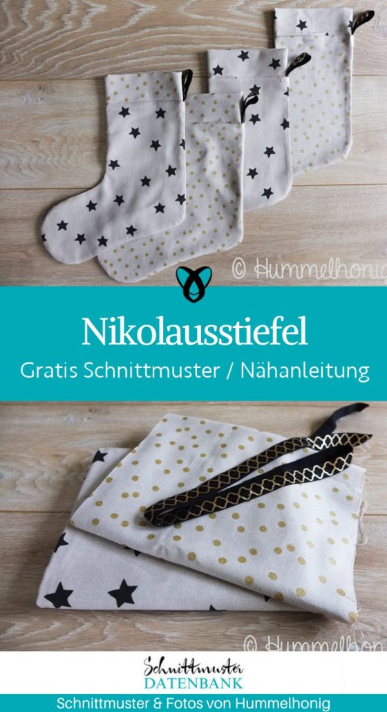 nikolausstiefel weihnachtssocke weihnachten dekoration weihnachtsdeko kamin kostenlose schnittmuster gratis naehanleitung