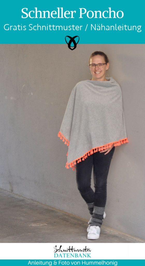 schneller poncho cape damen frauen jacke oberteil kostenlose schnittmuster gratis naehanleitung