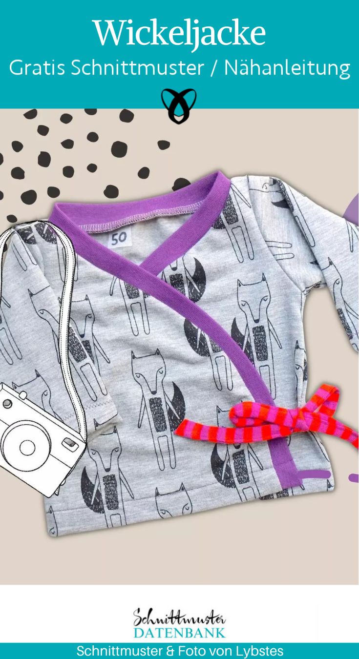 wickeljacke baby oberteil shirt erstausstattung geschenke zur geburt kostenlose schnittmuster gratis naehanleitung