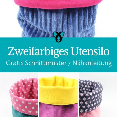 zweifarbiges utensilo aufbewahrung naehen koerbchen aus stoff geschenkverpackung kostenlose schnittmuster gratis naehanleitung