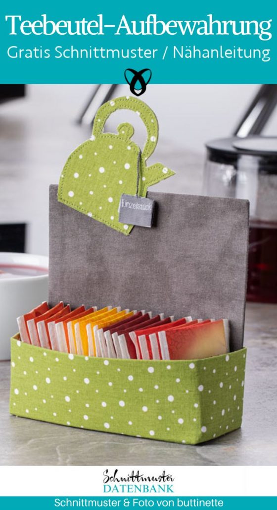 teebeutel aufbewahrung kleine geschenke fuer zuhause praktisches kostenlose schnittmuster gratis naehanleitung
