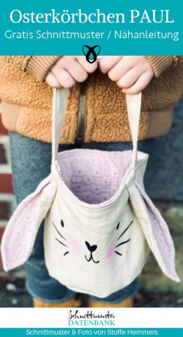 Osterkoerbchen Osterkorb Tasche eiersuche ostern hasentasche kinder kostenlose schnittmuster gratis naehanleitung