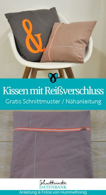 kissen reissverschluss deko dekoration naehen fuer zuhause kostenlose schnittmuster gratis naehanleitun