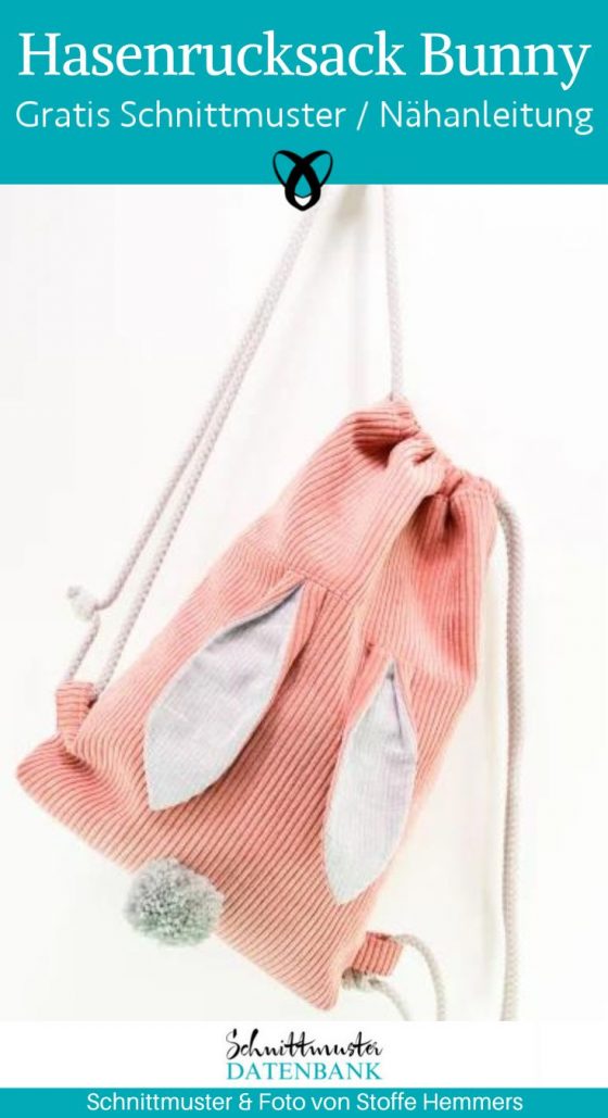hasenrucksack bunny rucksack fuer kinder accessoires turnbeutel kostenlose schnittmuster gratis naehanleitung