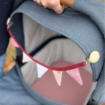 kinderwagen girlande wimpelgirlande baby naehen fuer erstausstattung geschenke zur geburt kostenlose schnittmuster gratis naehanleitung