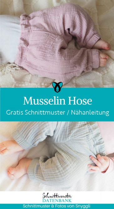 Musselin Hose Baby naehen kostenloses schnittmuster gratis Freebook naehidee