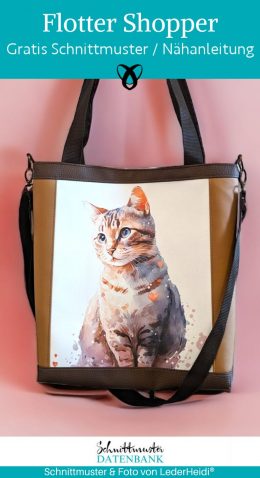 Shopper Leder naehen kostenloses schnittmuster gratis Freebook naehidee