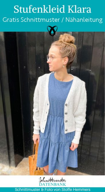 Stufenkleid kleid damen frauen naehen kostenloses schnittmuster gratis download naehidee