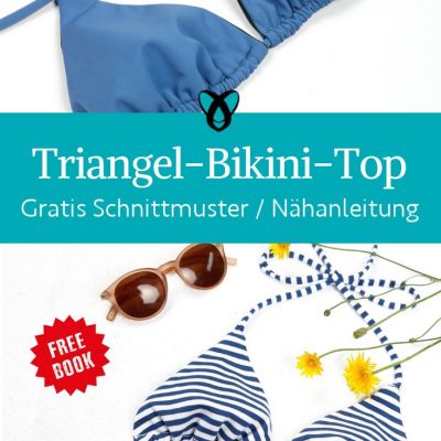 Triangel Bikini Top oberteil naehen kostenloses schnittmuster gratis Freebook naehidee