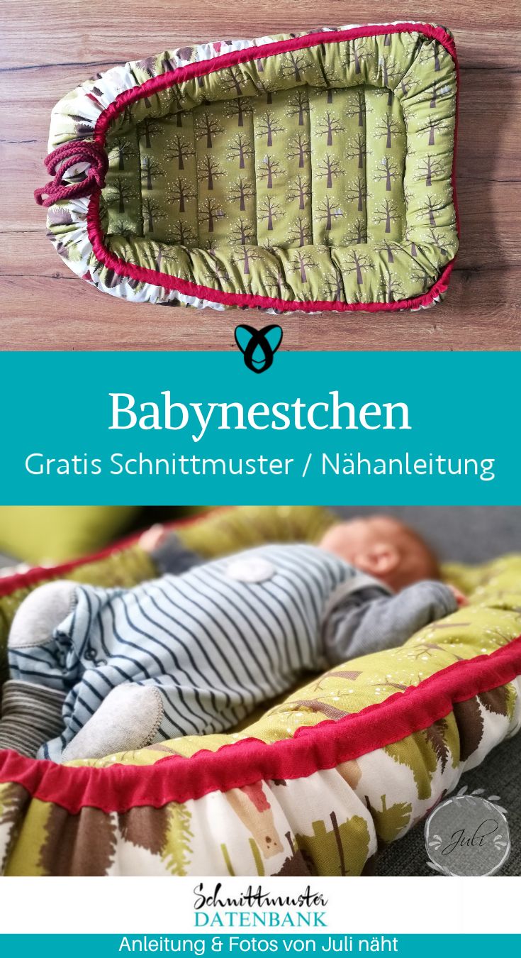 Babynest babynestchen naehen kostenloses schnittmuster gratis Freebook naehidee