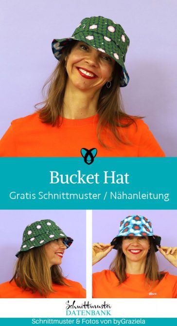 Bucket Hat Fischerhut Frauen Damen Erwachsene naehen kostenloses schnittmuster gratis download naehidee