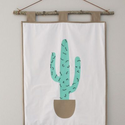 Kaktus Wandbild stoff naehen kostenloses schnittmuster gratis Freebook naehidee