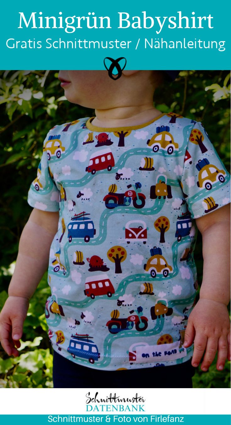 T-shirt Baby minigruen firlefanz naehen kostenloses schnittmuster gratis download naehidee