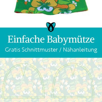 Einfache Babymuetze Muetze babys jersey naehen kostenloses schnittmuster gratis Freebook naehidee