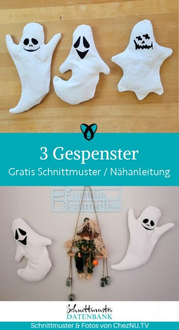 Gespenst Halloween naehen kostenloses schnittmuster gratis Freebook naehidee naehanleitung