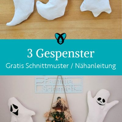Gespenst Halloween naehen kostenloses schnittmuster gratis Freebook naehidee naehanleitung