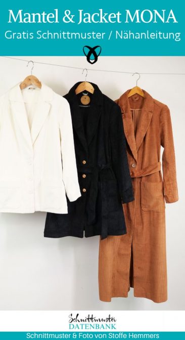 Mantel Jacket Blazer Damen Frauen naehen kostenloses schnittmuster gratis Freebook naehanleitung