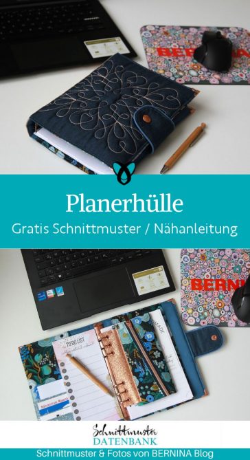 Planerhuelle Notebook Huelle Jahresplaner naehen kostenloses schnittmuster gratis Freebook naehidee