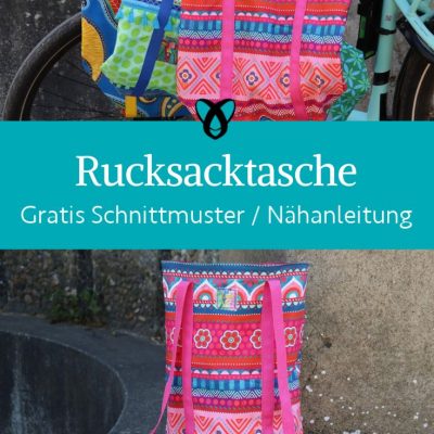 Rucksacktasche Tasche Einkaufstasche naehen kostenloses schnittmuster gratis Freebook naehidee