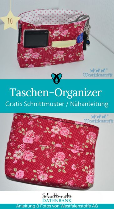 Taschen Organizer Handtaschen wechseltasche naehen kostenloses schnittmuster gratis Freebook naehidee
