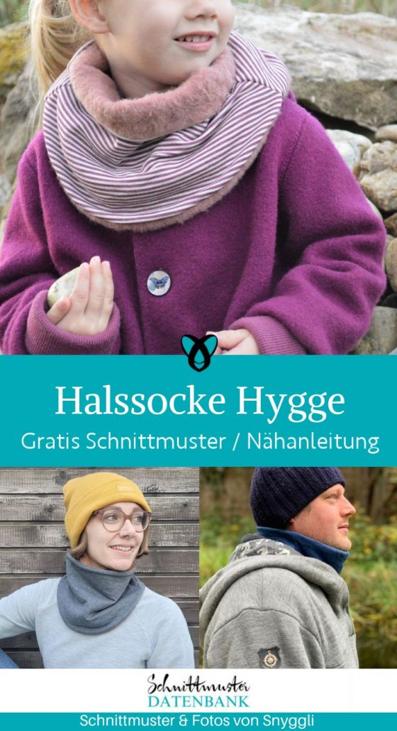 Halssocke Schal Loop Kind frau mann naehen kostenloses schnittmuster gratis Freebook naehidee naehanleitung