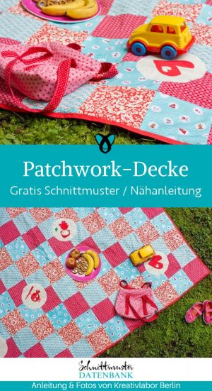 Patchwork Decke naehen kostenloses schnittmuster gratis Freebook naehidee naehanleitung
